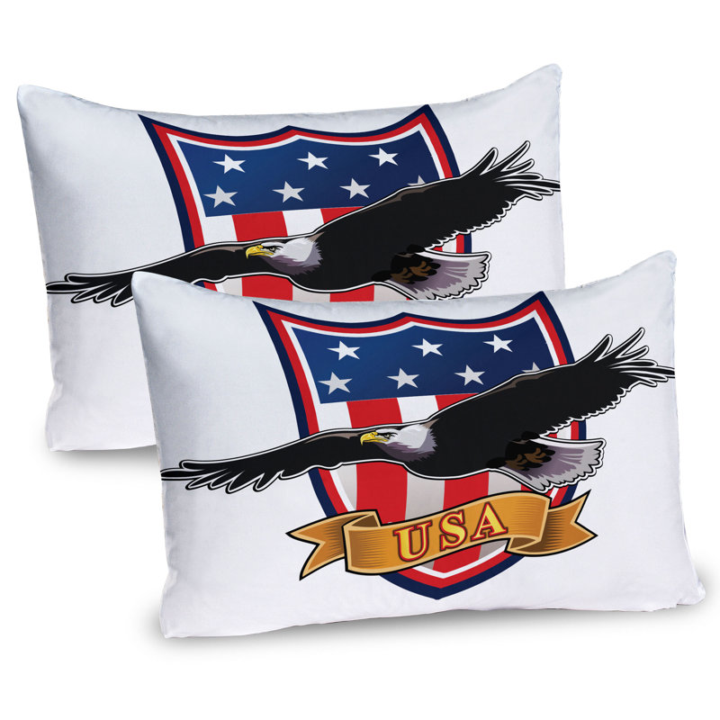 Ensemble de 2 taies décoratives Ambesonne American Flying Eagle