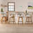 Swivel Linen Upholstered Bar Stools 26" Counter Height-1297837829-1297837828