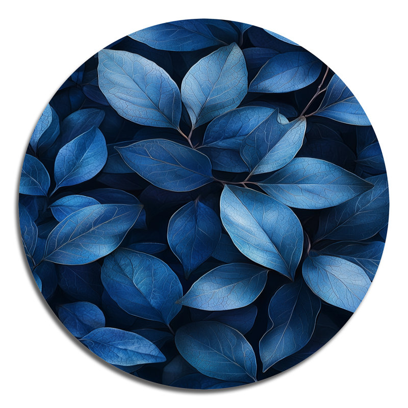 Kailym - impression d'art en métal bleu traditionnel, H 29 po x l 29 po