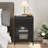 Usmon Modern Nightstand with Glass Door,Metal Side Table,Bedside Table With Flip-Top Storage-1869533239