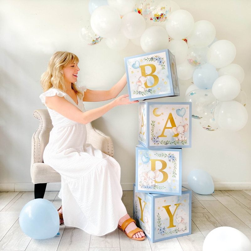 Boîte de douche pour bébé éléphant - bleu (ensemble de 4), Bleu
