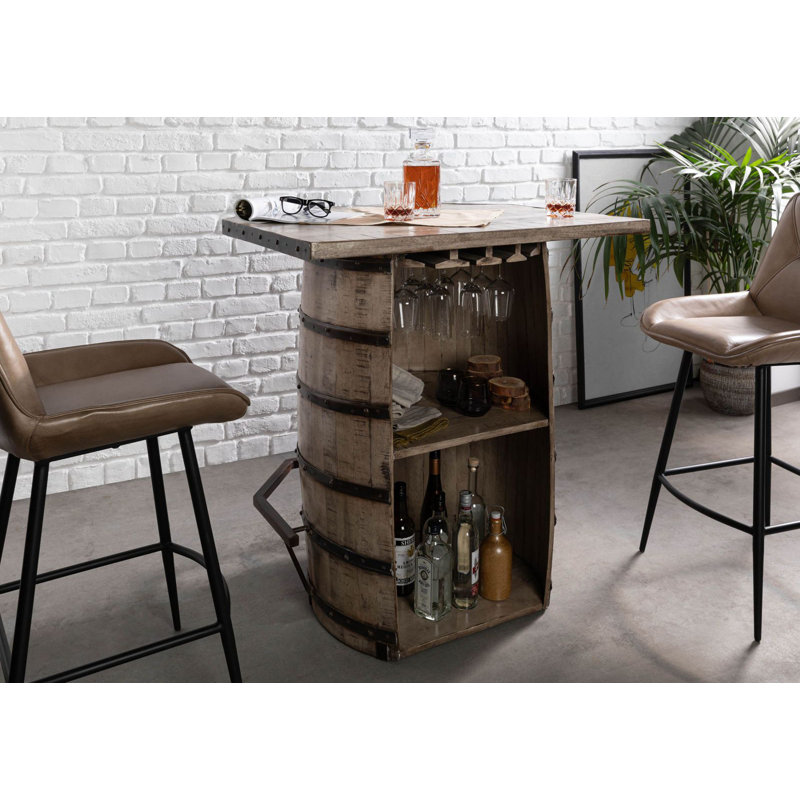 HEAVY INDUSTRY Solid Wood Dining Table, Brown, white and pink