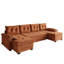 109.5" U-Shaped Sleeper Sofa with Pull Out Bed,2 in 1 Convertible Couch Bed with Removable Armres& USB Ports,Oversized Sectional Modular with Chaise Lounge for Living Room/Apartment-690755336