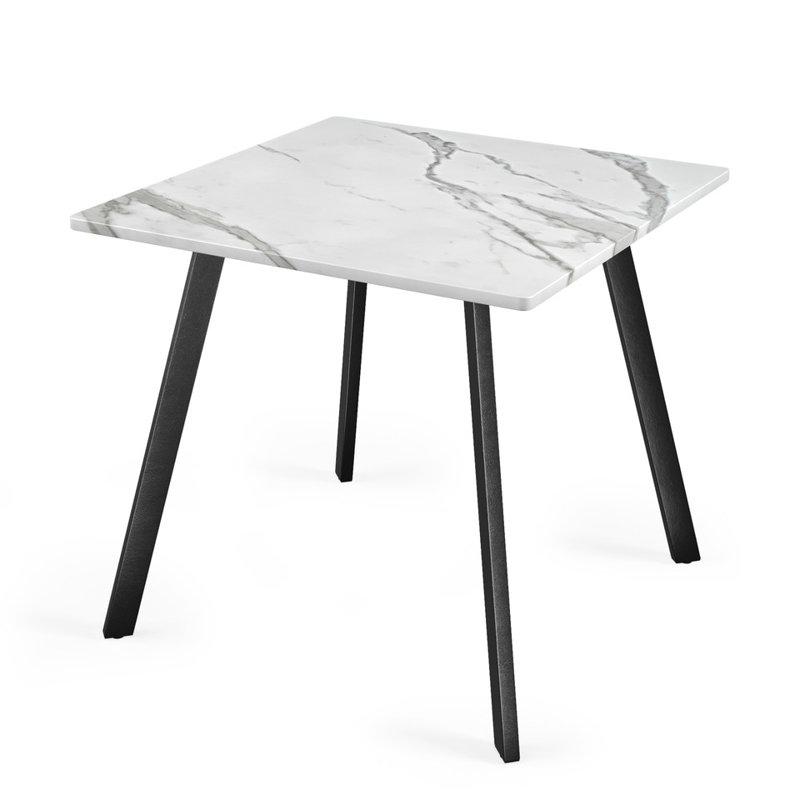 Solid Wood Dining Table, White Marble