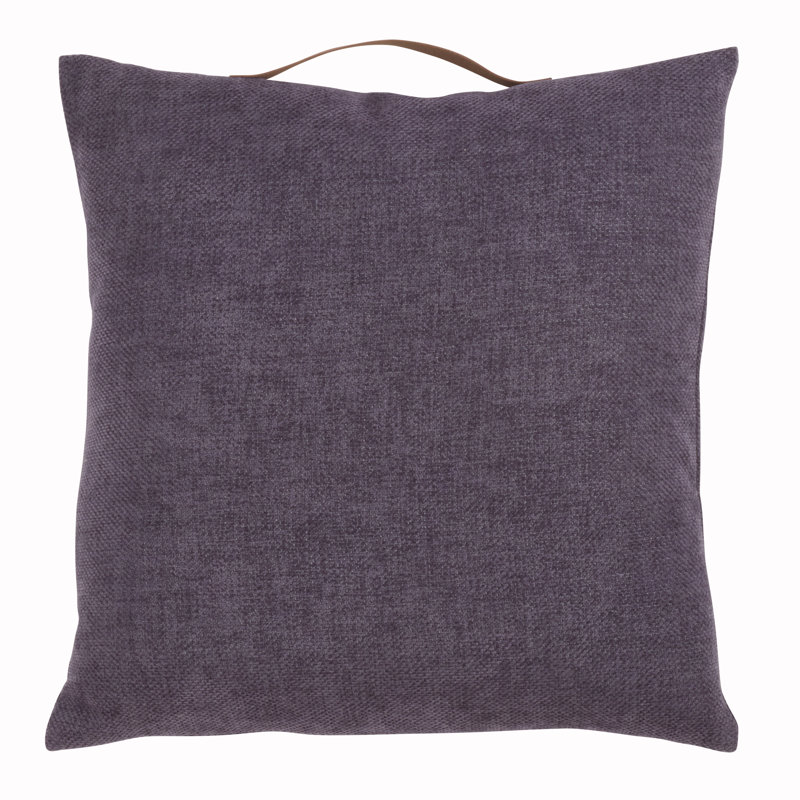 18" Purple Chenille Medium Square Throw Pillow with Handle