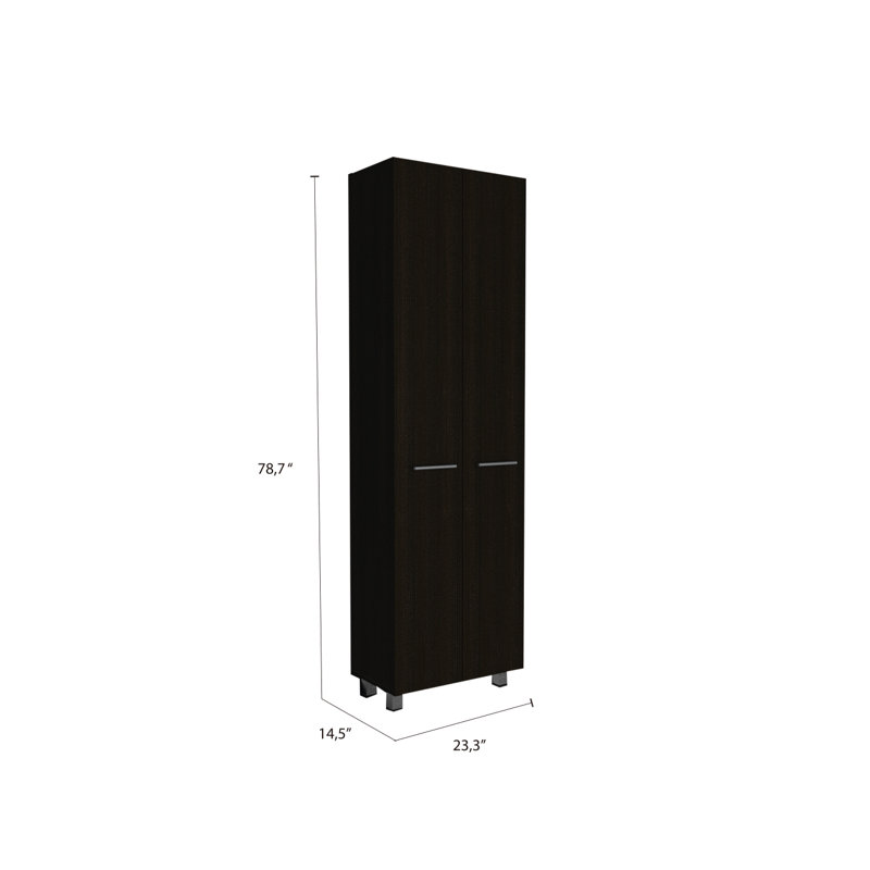 Garde-manger Baleare, cinq tablettes intérieures, quatre pieds, Noir