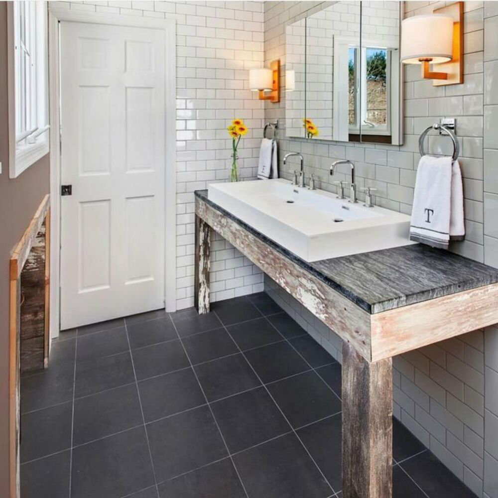 60" Cube Collection Trough Lavatory, 4" Height, with Wood Bridge Wetstyle Sink 