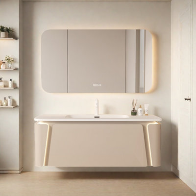 Light luxury cream style bathroom cabinet