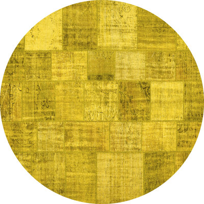 Tapis contemporains jaunes lavables à la machine 434