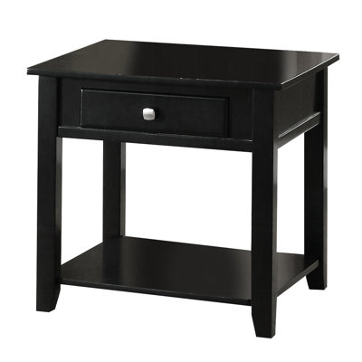 Black End Table With Rustic Appeal And Storage - 22Inches High For Primary Living 22In Deep Function