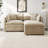 Modern Chenille Loveseat Sofa Couch With Ottoman-506217865-506217870