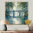 Toile avec cadre flottant or