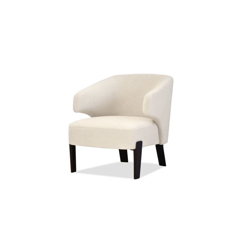 Chaise avec accoudoirs à 4 pieds Rancho Teddy, crème