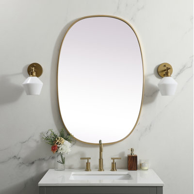 Sabine Metal Curved Oval Wall Mirror