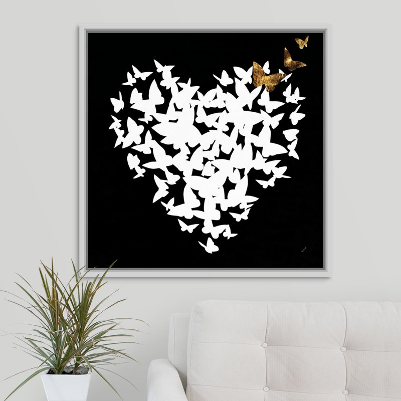 « cardiaque aflutter i », impression sur toile, H 31,7 po x l 31,7 po x p 1,75 po, Cadre flottant blanc