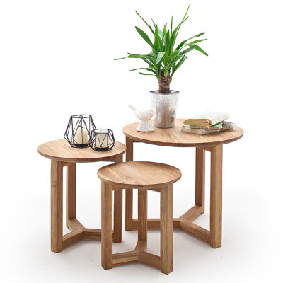 Pamela Solid Wood Three Leg Coffee Table
