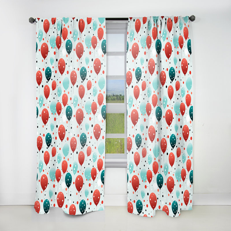 Playful Polka Dots - Rideau abstrait - Rideau abstrait obscurcissant - 1 panneau, L 52 po x L 120 po