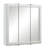 Bathroom Medicine Cabinet, Wall Mounted, 3 Mirror, Doors White-568652369