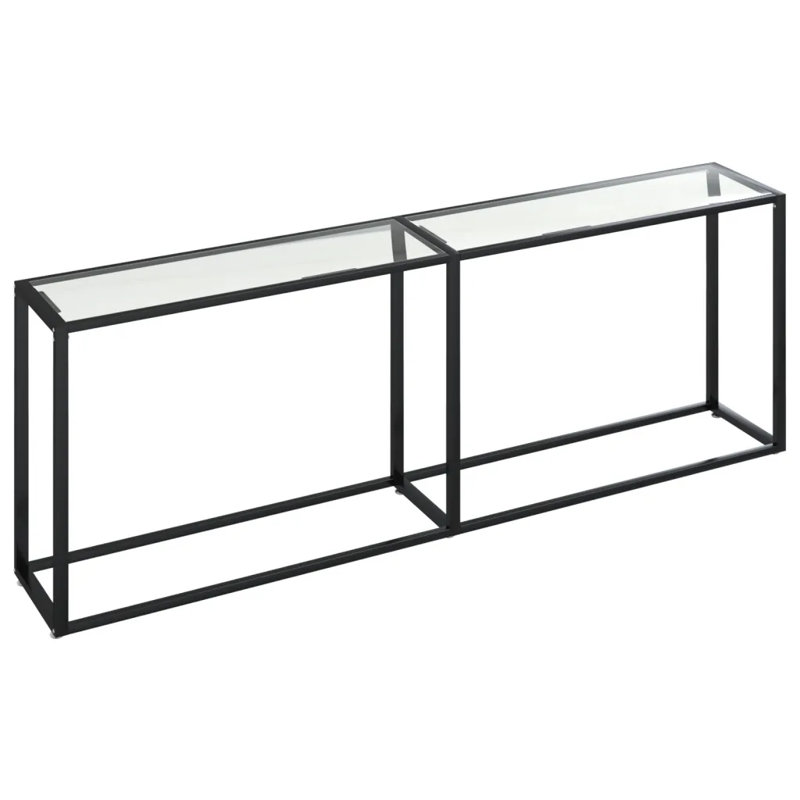 Hefling Glass Top Console Table, Transparent, 75.5 H x 200 W x 35 D cm