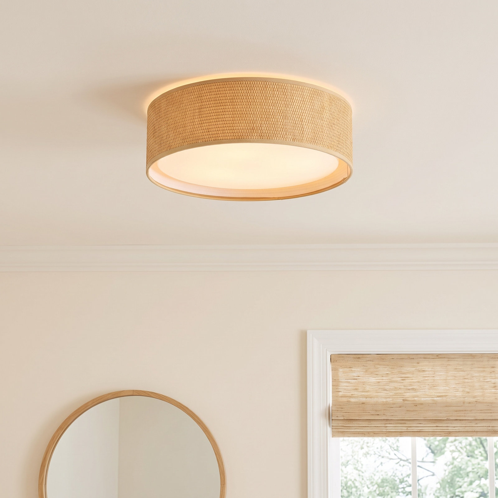 Jessalyn 5 Light LED Flush Mount, Grass Cloth