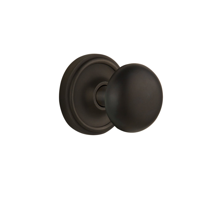 Rosette classique avec bouton de porte New York, 2-3/4", Bronze frotté à l'huile