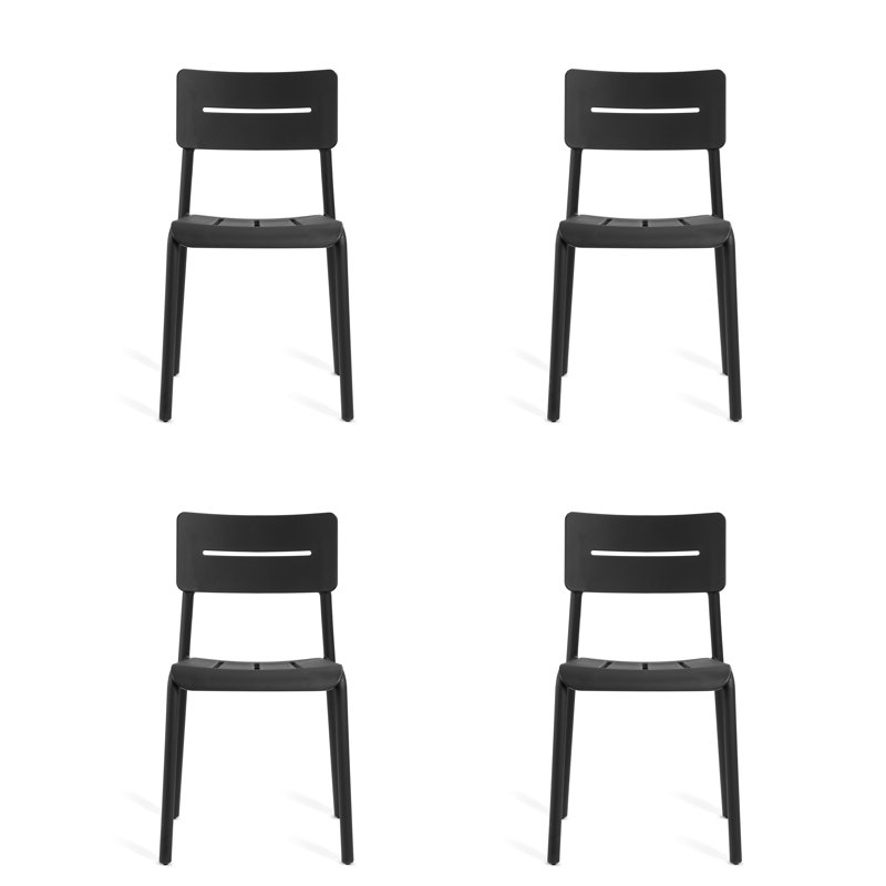 Chaise empilable d'extérieur et d'intérieur Outo, Noir