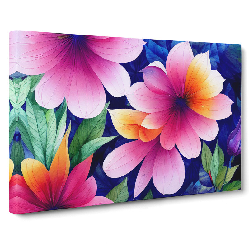 Incredible Watercolour Flowers - Wrapped Canvas, 35cm H x 50cm W x 3cm D
