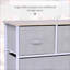 Rangement horizontal à 5 tiroirs avec bacs en tissu, structure en acier gris ardoise | Minimaliste | Chambre à coucher