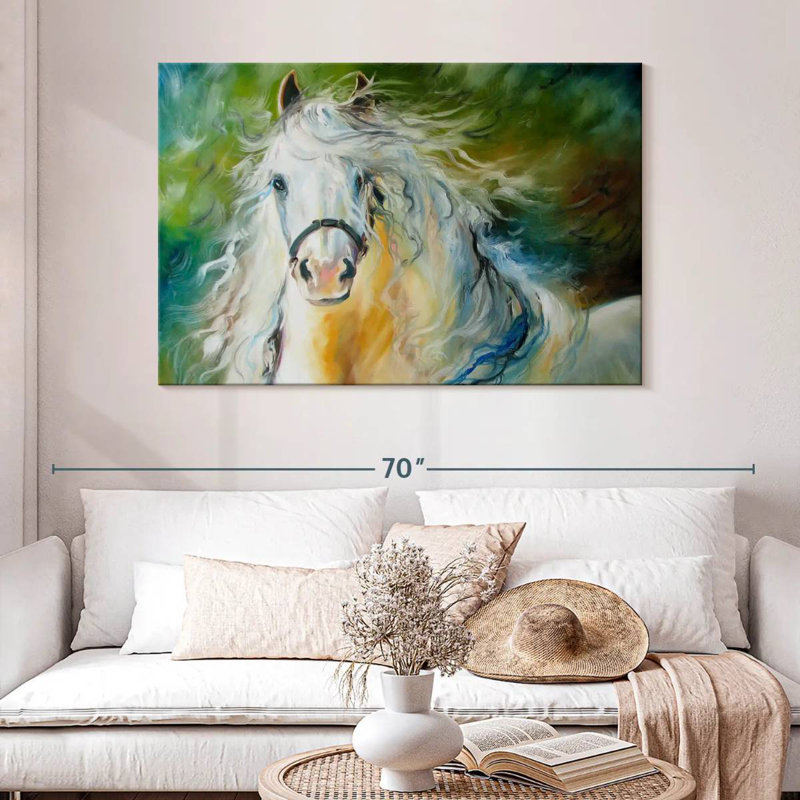 Brampt White Cloud The Andalusian Stallion, 32" H x 48" W