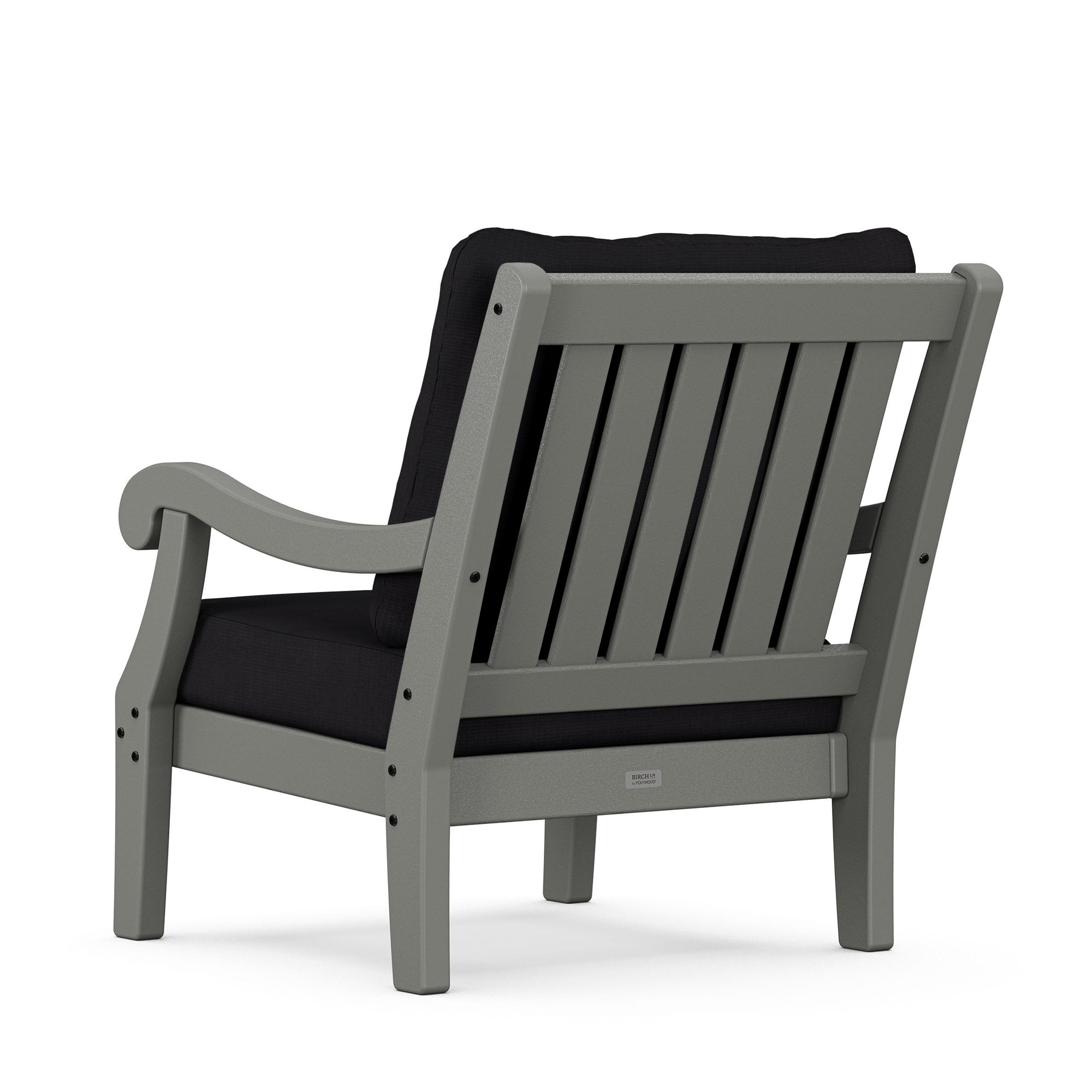 POLYWOOD x Birch Lane Verlyn 4-Piece Deep Seating Set with Sofa, Midnight Linen Cushion/Slate Gray Frame