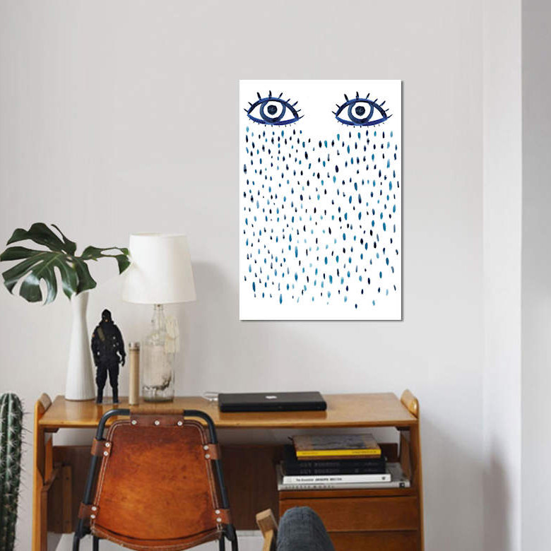 «Blue Eyes» par Albina Bratcheva - reproduction d'art sur toile tendue, H 60 po x l 40po x P 1,5 po, Toile tendue