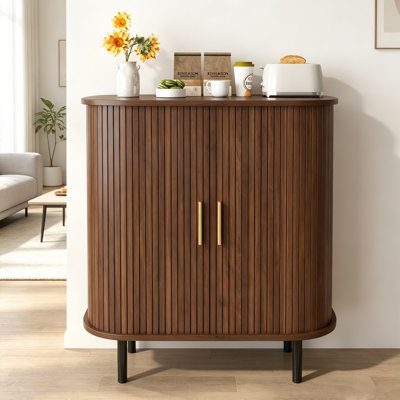 Vinlora Bar Cabinet with Wine Glass Holder and Adjustable Shelves