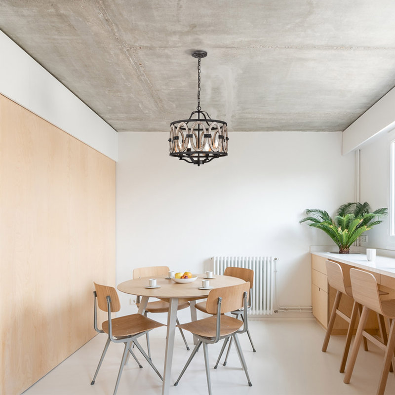 Lustre suspendu de style campagnard Servare, Brun