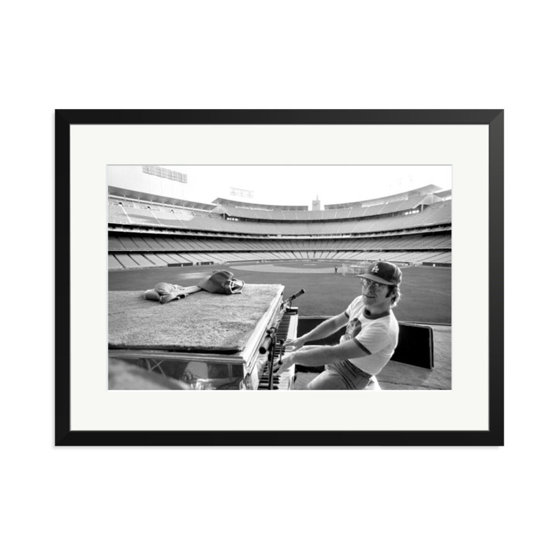 Elton John rehearses at Dodger Stadium, White, 23" H x 31" W