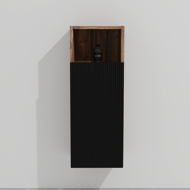 Armoire murale pour chambre à coucher - noir et noyer, unité d'optimisation de l'espace noyer élégant et fonctionnel