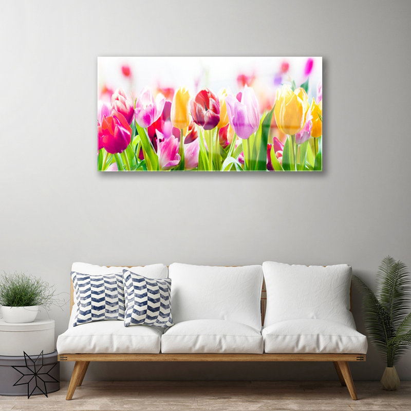 Floral Tulips - Unframed Photograph on Glass
