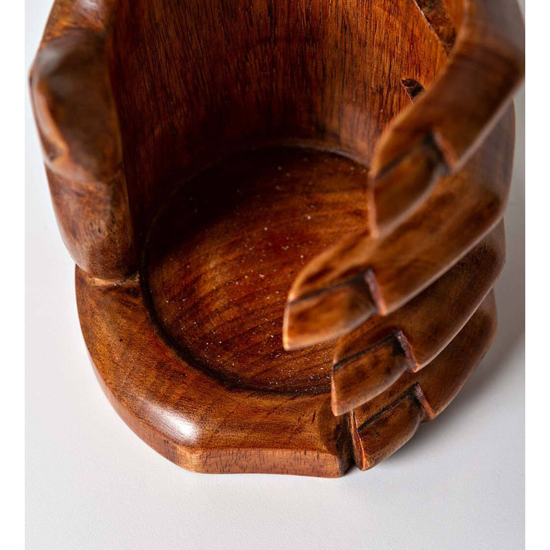Artisan Carved Hand Wine Bottle Holder