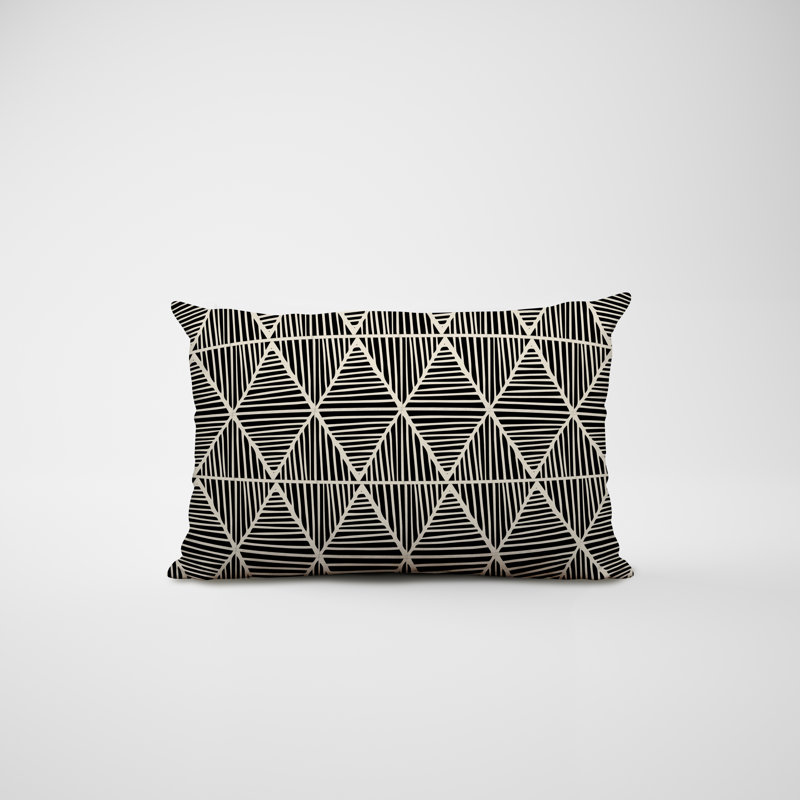 Housse et insert de coussin rectangulaire en polyester pour l'intérieur et l'extérieur, Noir