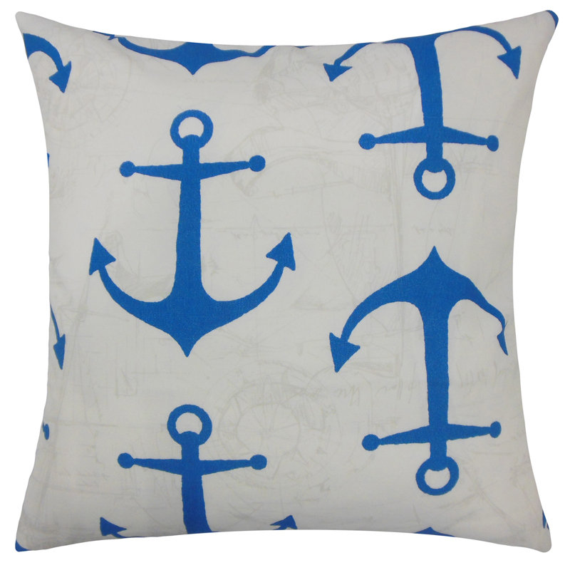 Taie décorative sable / cobalt / polyester caverne, Cobalt; cobalt, Européen