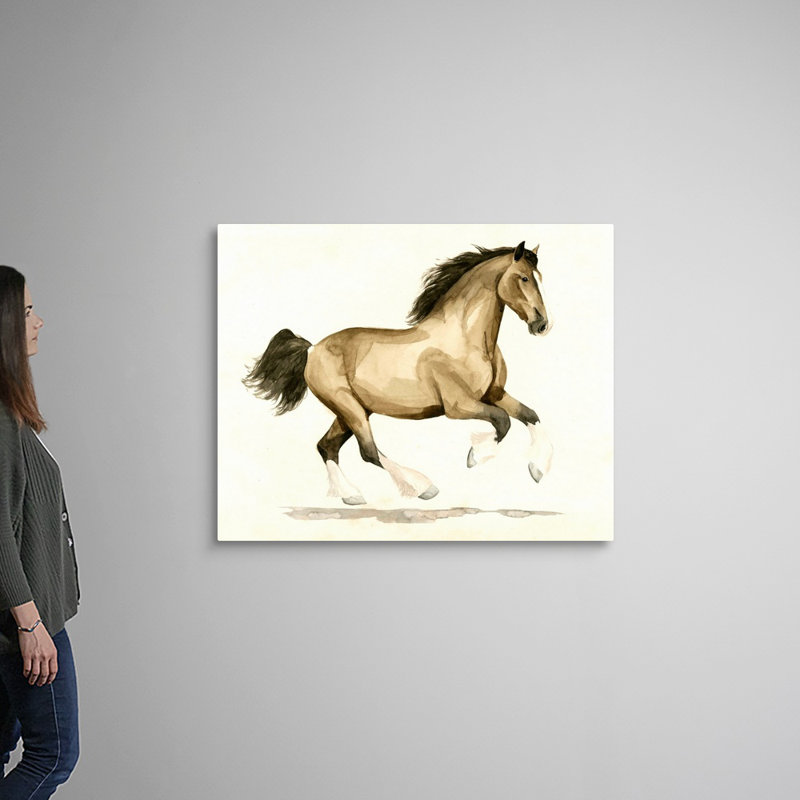 Clydesdale I, art mural sur toile, H 36 po x l 45 po x P 1 po, Toile tendue