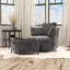 Fauteuil d'appoint pivotant avec repose-pieds de rangement-1025068756