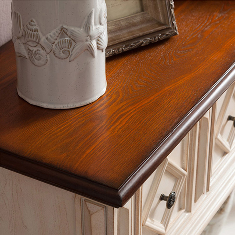 Console American Retro, H 35,04 po x l 37,4 po x P 15,75 po, Brun / Beige