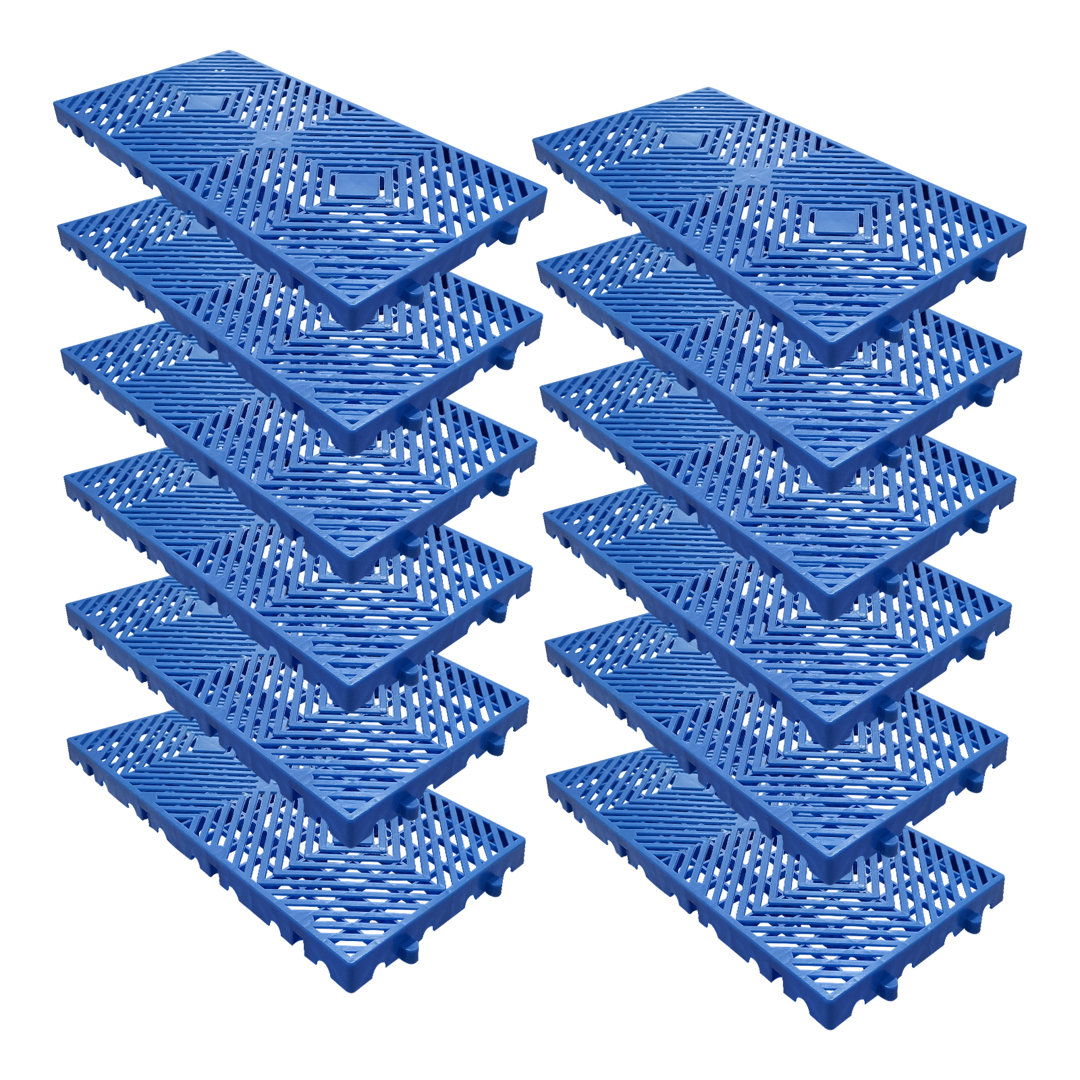 12Pcs Plastic Pallets, Lightweight Waterproof Floor Pallet, Interlocking with Breathable Grids Storage Pad for Basement Storage, Indoor and Outdoor