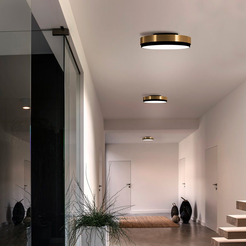 Discus Pl Small Flush Mount, Matt Black, 3.9" H x 16.1" W x 16.1" D