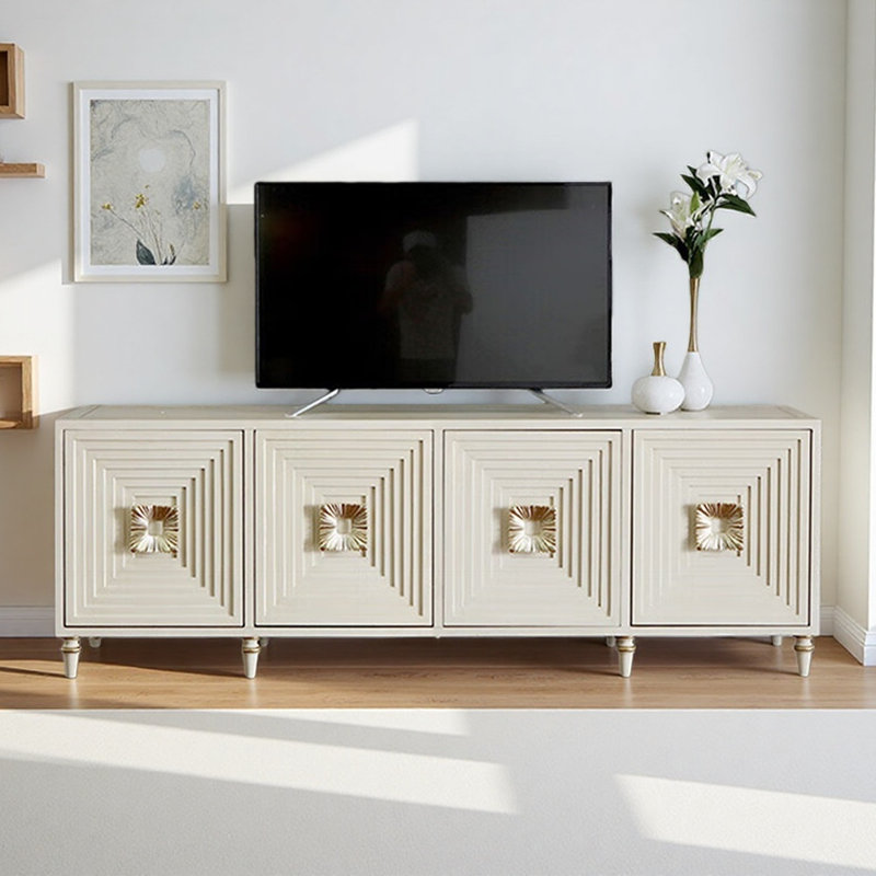 Meuble télé blanc cassé Simple Design, Blanc cassé
