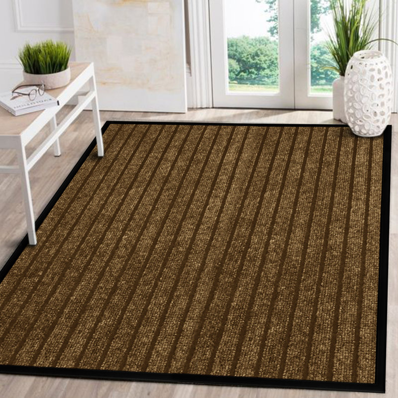 Jiyeon Heavy Duty Rubber Barrier Mat Non Slip Indoor/ Outdoor Door Mats Hallway Runner Rug Kitchen Rugs, Brown