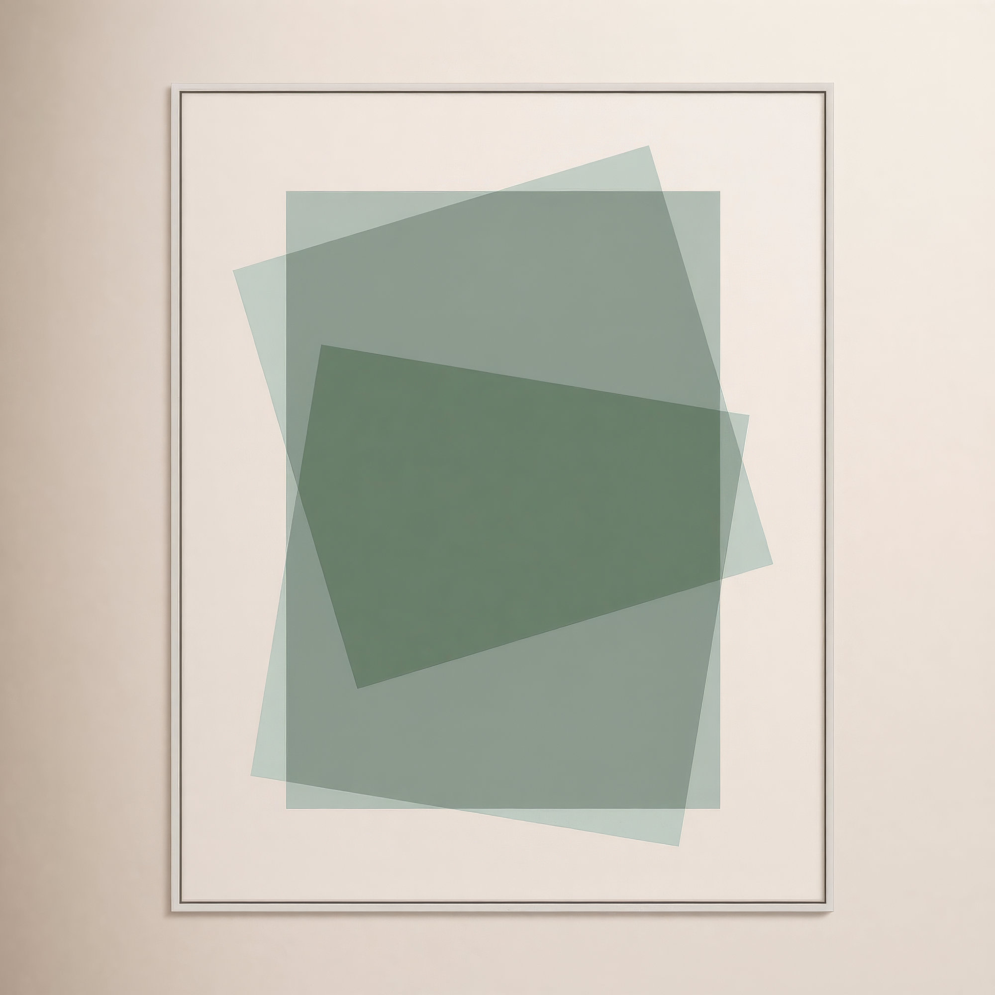 Sage Kami by Jacques Pilon, 50" H x 40" W, White Framed Canvas
