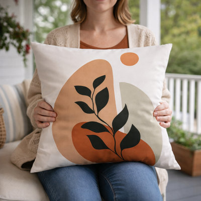 Housse de coussin décorative moderne de style bohémien 17 x 17 pouces Modern Minimalist Square