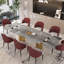Table de salle à manger extensible de 63 à 94,5 po Subrati avec plateau en pierre frittée et base en acier inoxydable pour 8-10 po-450970234-447848442