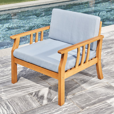 Chaise d'extérieur en bois massif miel avec eucalyptus Honey